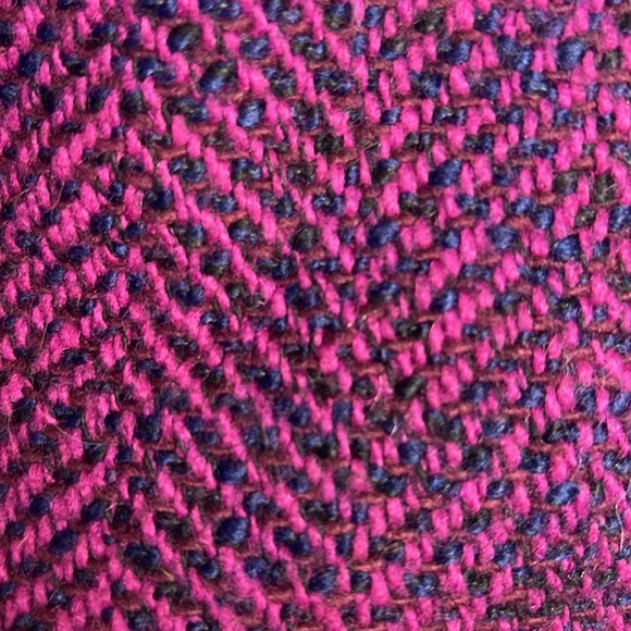LOFT Wool Blend Tweed A-Line Zipper Detail Lined Skirt Size 10 Pink & Navy - Picture 8 of 9